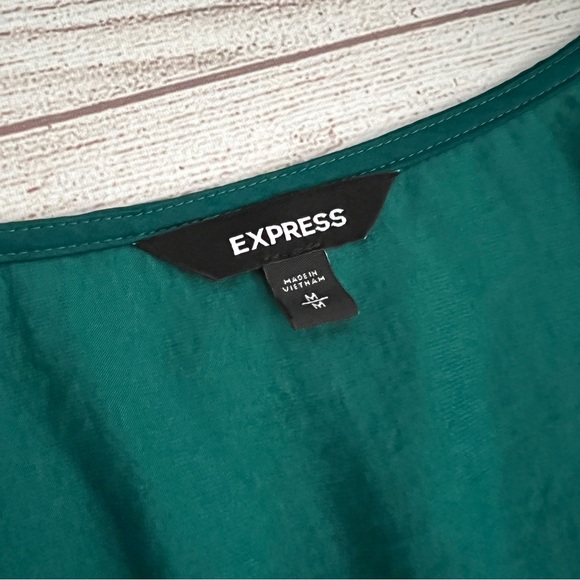 EXPRESS Ruffle Elastic Waist Wrap Dress - Picture 6 of 15